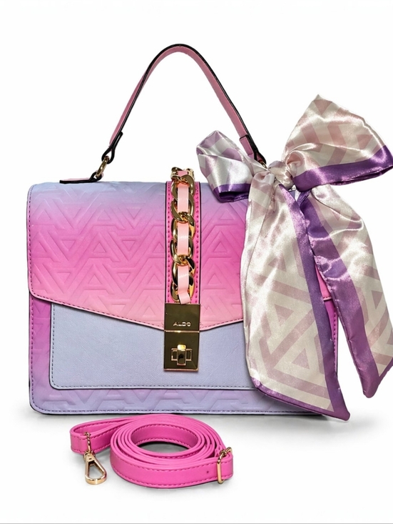 Aldo Handbags - ALDO Blush Pink Lavender Ombré Satchel Crossbody | Gold Chain Accent | Dust Bag